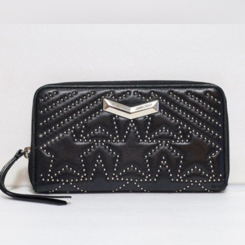 Jimmy Choo Black Star Studded Wallet